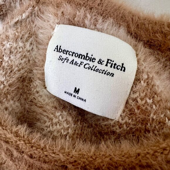 ABERCROMBIE Soft A&F Collection Beige & White Leopard Furry Eyelash Sweater Med - Picture 10 of 10